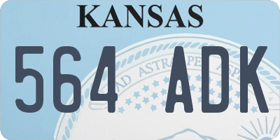 KS license plate 564ADK