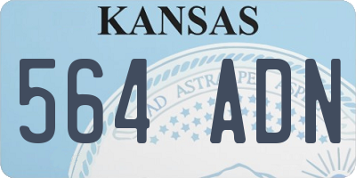 KS license plate 564ADN