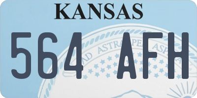 KS license plate 564AFH