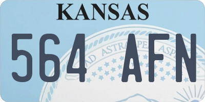 KS license plate 564AFN