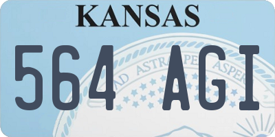 KS license plate 564AGI