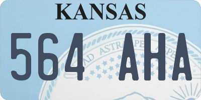 KS license plate 564AHA