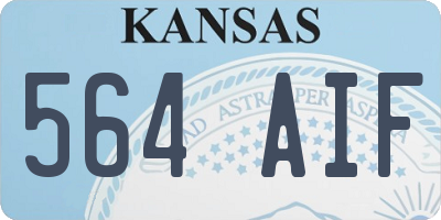 KS license plate 564AIF