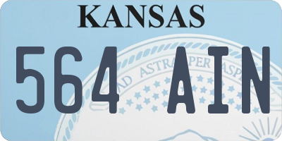 KS license plate 564AIN
