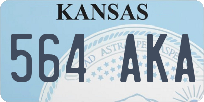 KS license plate 564AKA