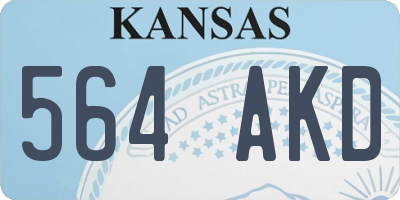 KS license plate 564AKD