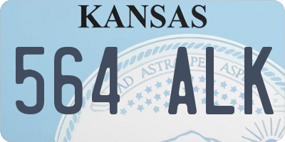 KS license plate 564ALK