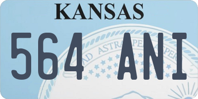 KS license plate 564ANI