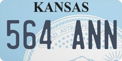 KS license plate 564ANN