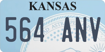 KS license plate 564ANV