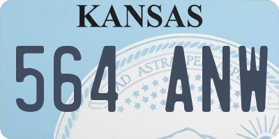 KS license plate 564ANW