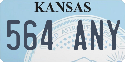KS license plate 564ANY