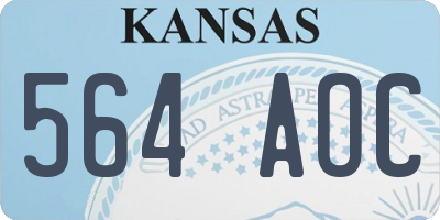KS license plate 564AOC