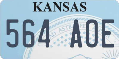 KS license plate 564AOE