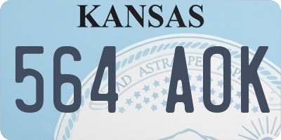KS license plate 564AOK