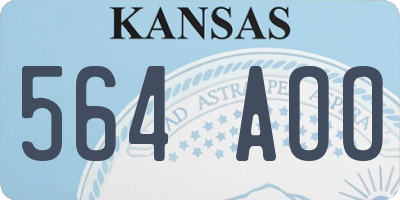 KS license plate 564AOO