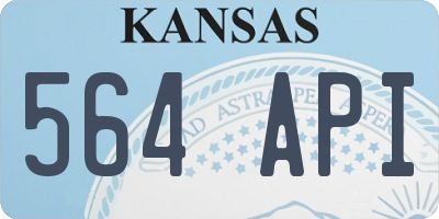 KS license plate 564API
