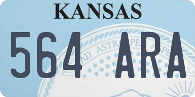 KS license plate 564ARA