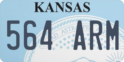 KS license plate 564ARM