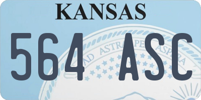 KS license plate 564ASC