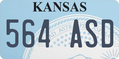 KS license plate 564ASD