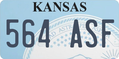 KS license plate 564ASF