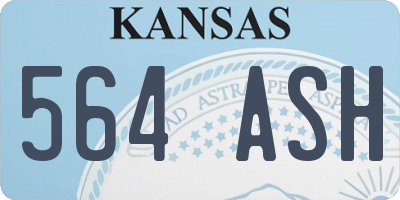 KS license plate 564ASH