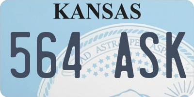 KS license plate 564ASK