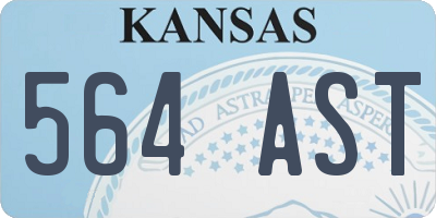KS license plate 564AST