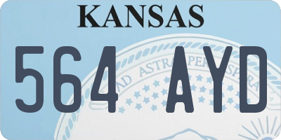 KS license plate 564AYD