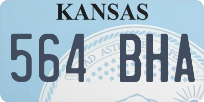 KS license plate 564BHA