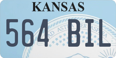 KS license plate 564BIL