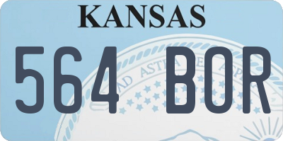 KS license plate 564BOR