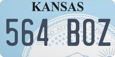 KS license plate 564BOZ