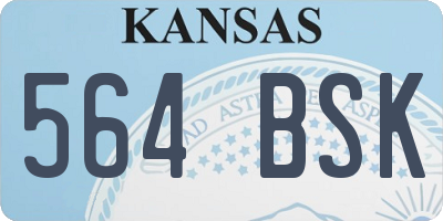 KS license plate 564BSK