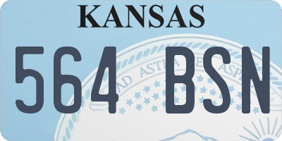 KS license plate 564BSN