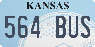 KS license plate 564BUS