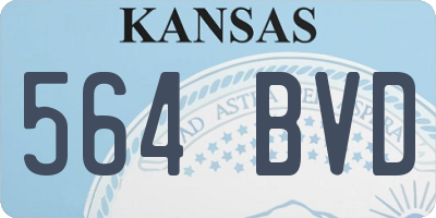 KS license plate 564BVD