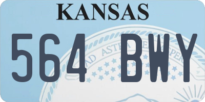 KS license plate 564BWY