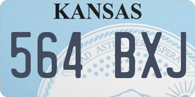 KS license plate 564BXJ