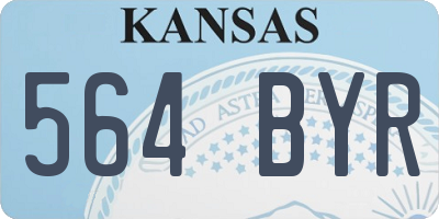 KS license plate 564BYR