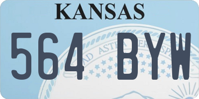 KS license plate 564BYW