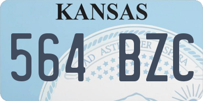 KS license plate 564BZC