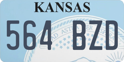 KS license plate 564BZD