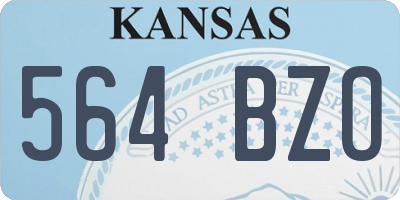 KS license plate 564BZO