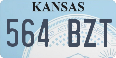 KS license plate 564BZT