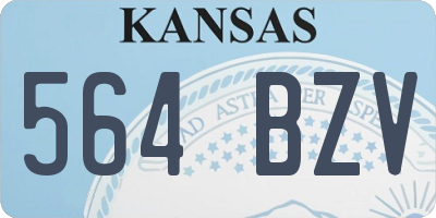 KS license plate 564BZV