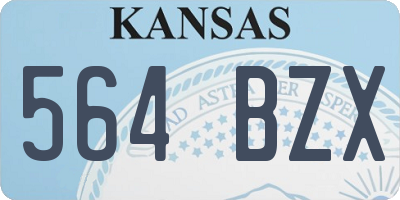 KS license plate 564BZX