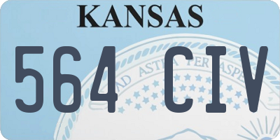 KS license plate 564CIV