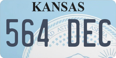KS license plate 564DEC